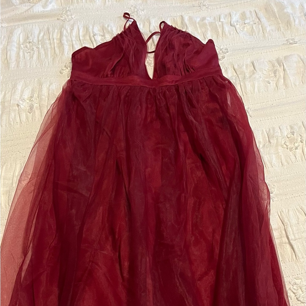 Burgundy Tulle Dress